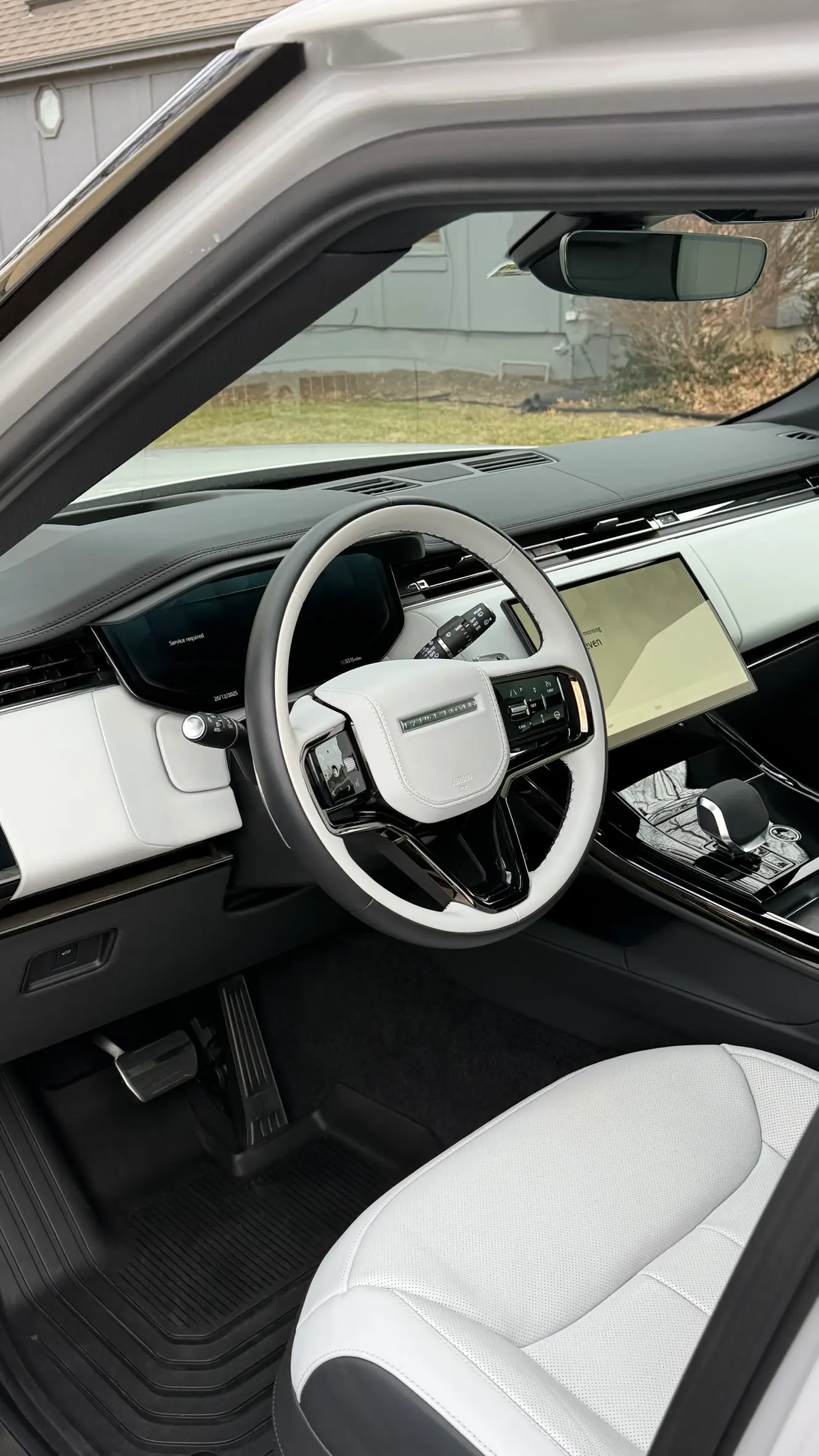 Pristine white leather Range Rover interior after deep detail